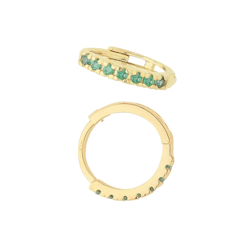 9ct Yellow Gold Ruby Hoop Earrings British Made 375 Hallmark Brand New Boxed - Image 2 of 3