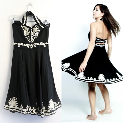 french connection black embroidered dress French Connection Danna Embroidered Midi Dress main image 0