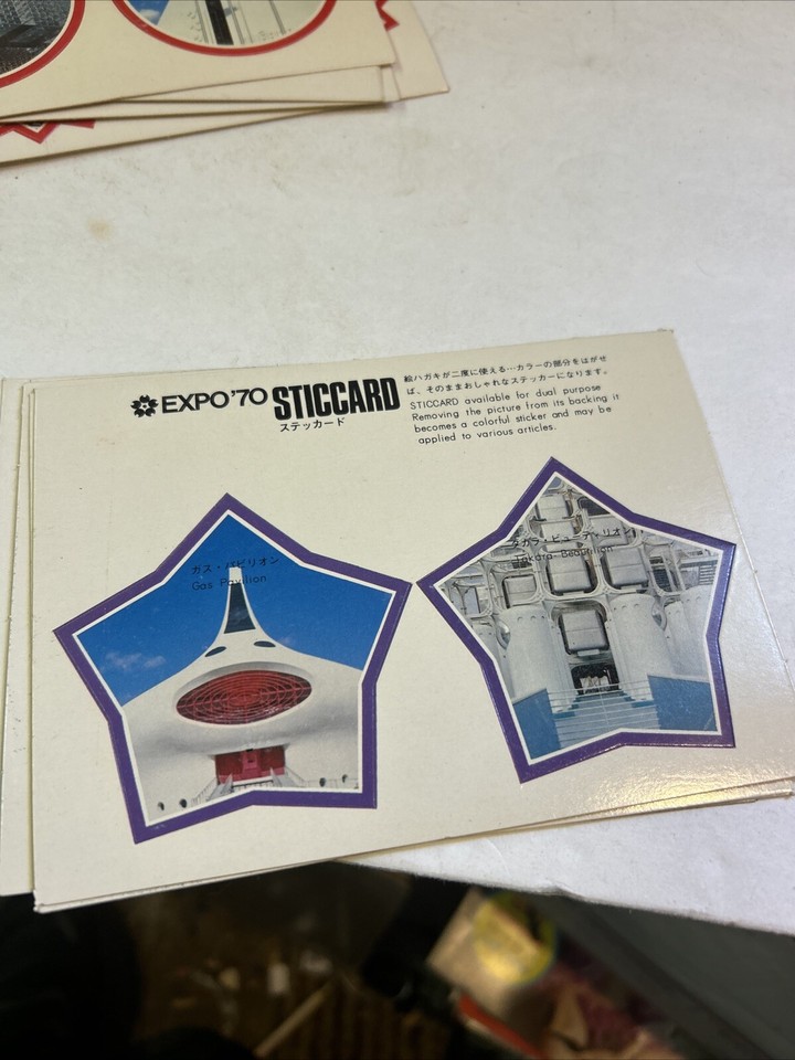 EXPO '70 JAPAN WORLD EXPOSITION EXHIBIT STICKERS POSTCARDS LOT OF 9