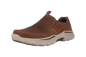 skechers relaxed fit leather slip on