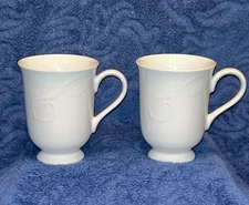 SET(S) OF 2 MIKASA CLASSIC FLAIR WHITE 4 1/8" COFFEE/TEA MUGS-5 AVAIL-NEW/MINT