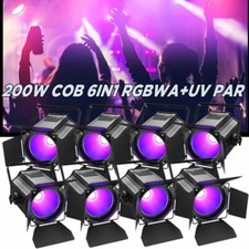 200W COB 6in1 RGBWA UV Par Light DMX Bar DJ Disco Party Stage Lighting Barn Door