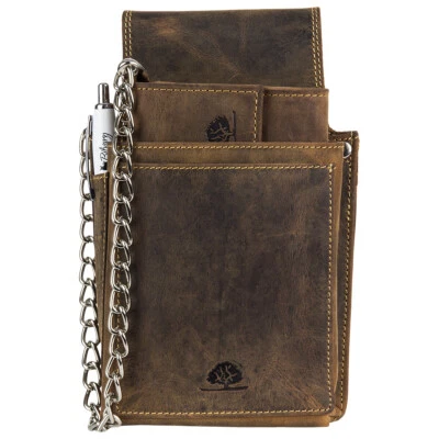 Greenburry Vintage Leder Taxibörse Kellnerbörse + Holster Kellnertasche 1785-SET