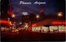 1960 Phoenix, Arizona Downtown Street View Vintage Postcard #2659