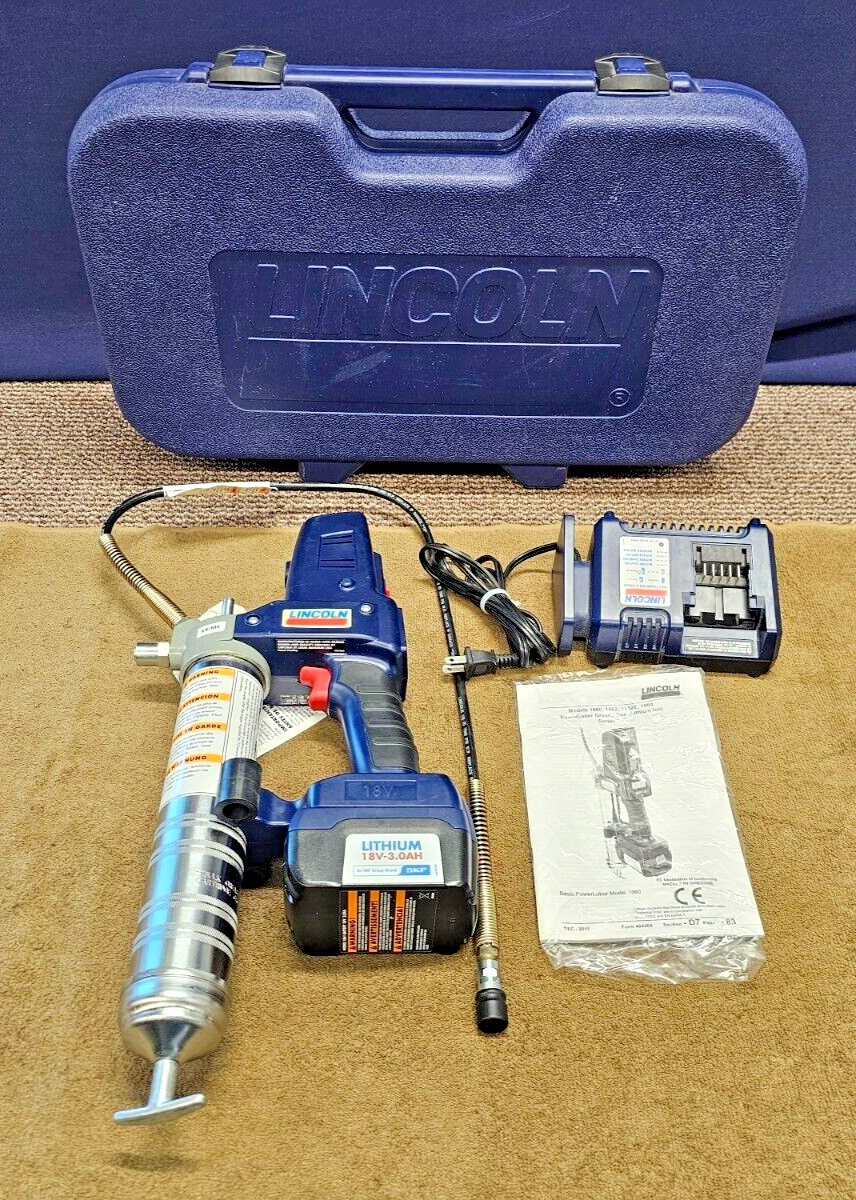 Lincoln Power Luber 1860 Oil Gun Cartridge Cordless Battery