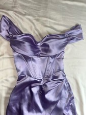 satin purple off the shoulder dresses dress for women party wedding with slit