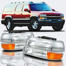 Chrome Headlights + Bumper Lamps For 99-02 Ch...