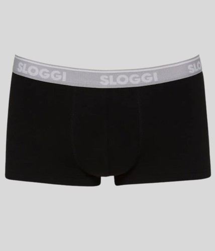 Sloggi Uomo GO - Confezione da 3 Boxer Hipster a Vita Bassa Nero Grigio Blu Bianco Intimo - Foto 6 di 12
