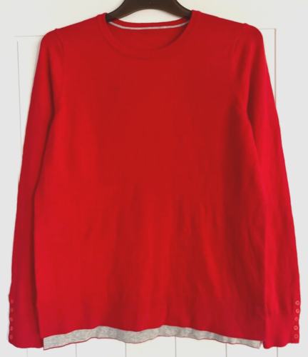 New ex BODEN size M UK 8 Red Button Cuff  Knitted Top Jumper - Picture 1 of 4