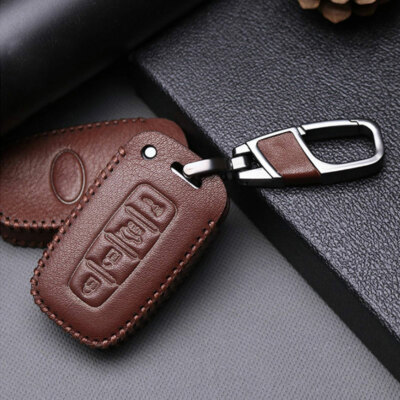 Premium Leather Smart Car Key Fob Case Cover For Hyundai Sonata For KIA Optima