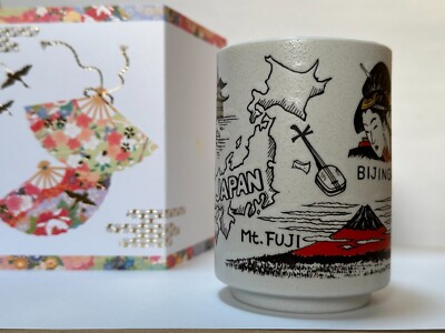 F/S JAPAN, FUJI, KYOTO, SUMO, SUSHI Becher Teetasse Porzellan Japan