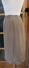 Talbots Silk Straight Skirt Petites Sz 4 Knee Length Lined Tan Beautiful