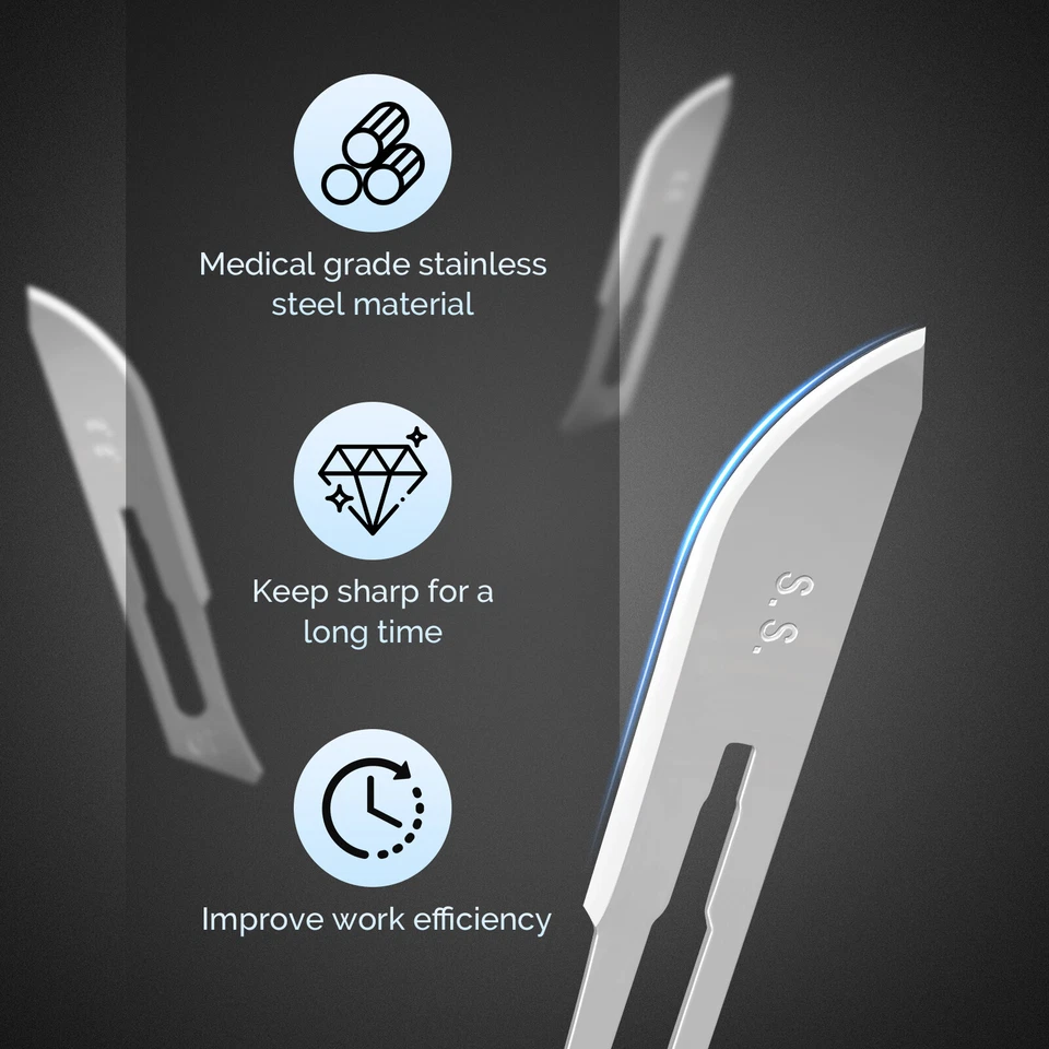 Up to 1000pcs Scalpel Blades #10 11 12 15 15C Stainless Steel Sterile Surgical - Image 3 of 4