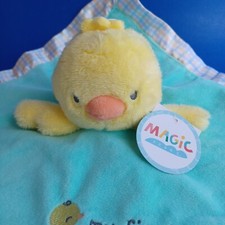Magic Years "My First Easter" Chick Duck Rattle Security Blanket Lovey NWT Aqua