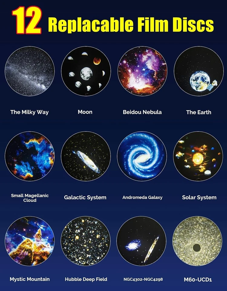 Sternenhimmel Projektor Home Planetarium Lampe LED Nachtlicht Planeten Mond C340 - Bild 2 von 4