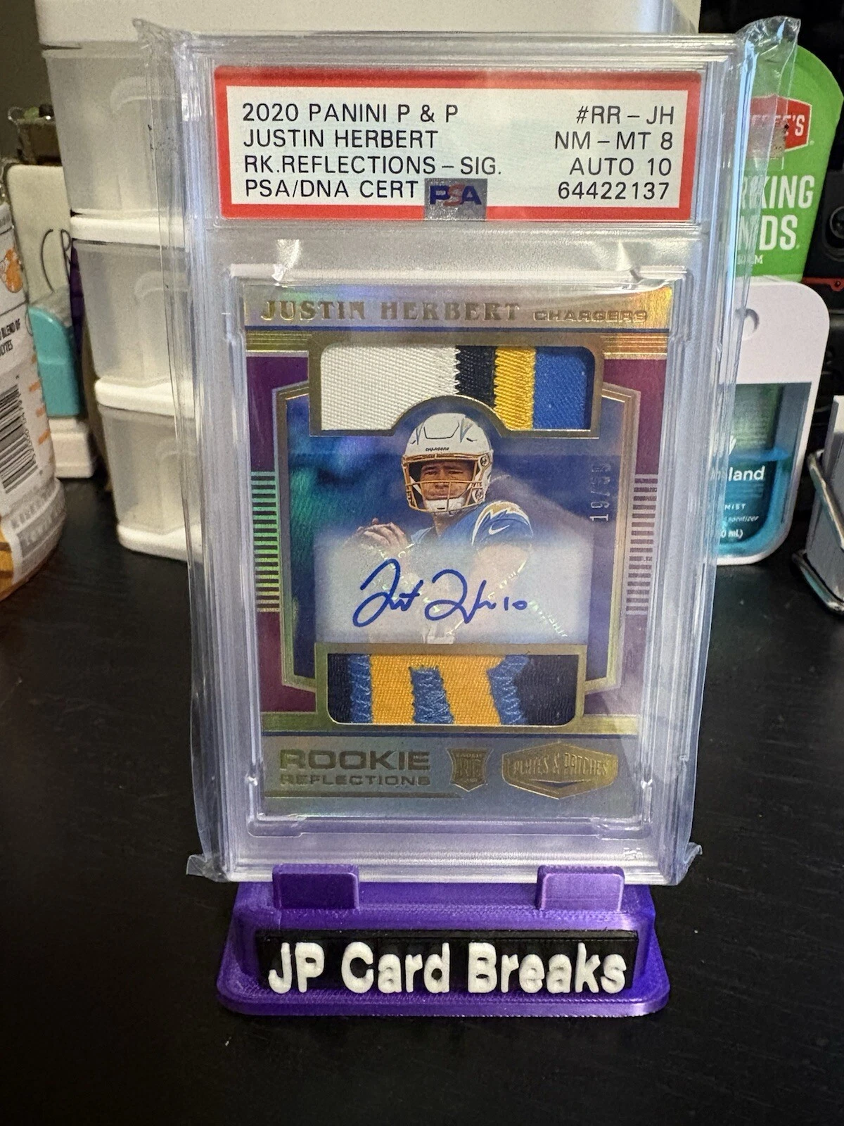 Justin Herbert Panini Plates & Patches Rookie Reflections #RRJH Signatures