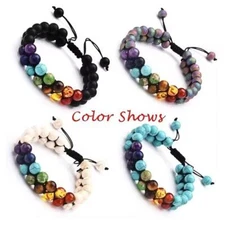 /Double Layer 7 Chakra Bracelets for Women Men Indian Yoga Bracelet