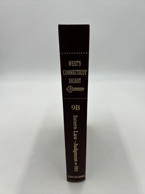 West's Connecticut Digest Volume Vol 9B Intern Law-Judgment 1764 to Date 2001