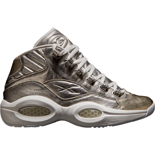 Reebok Herren Question Mid Hall Of Fame Schuh Metallic Silber Gold Größe 6,5