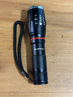 Bell+Howell Zoom Flashlight COB Side Light Adjustable Focus Black