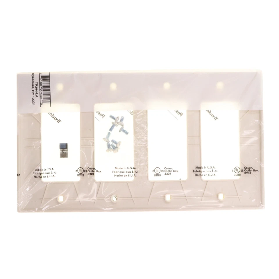 PLACA DE PARED DECORATIVA PASS & SEYMOUR TP264-LA, 4 VELOCIDADES, ALMENDRA CLARA Foto 3 de 3