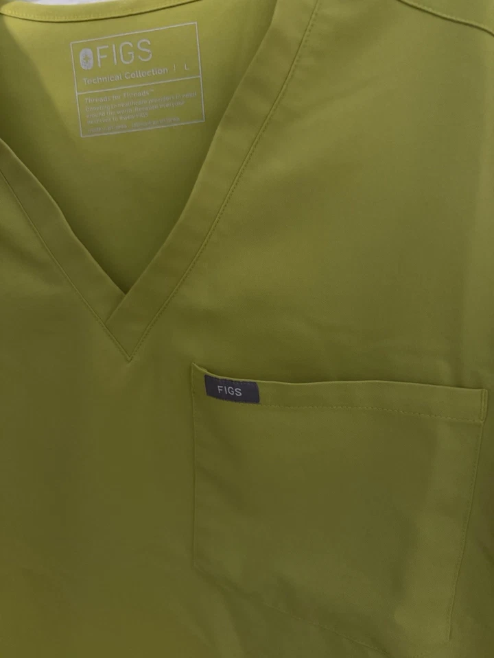 Blusa Médica Figs Technical Collection Limón Color Sólido Usada en Excelente Condición para Mujer L Foto 3 de 4