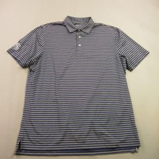 Johnnie O Shirt Mens Large Short Sleeve Golf Polo Lightweight Blue Stripes