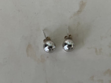 14k White Gold 5mm Ball Round Stud Earrings TW .41 Grams
