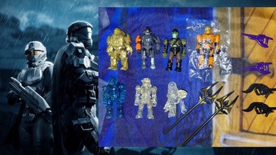 8x Rare HALO Mega Construx CELEBRITY Active Camo Spartans Covenant Elite UNSC