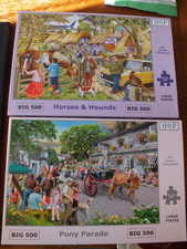 job lot 2 x 500 large piece jigsaws house of puzzles big 500 Horses see pictures