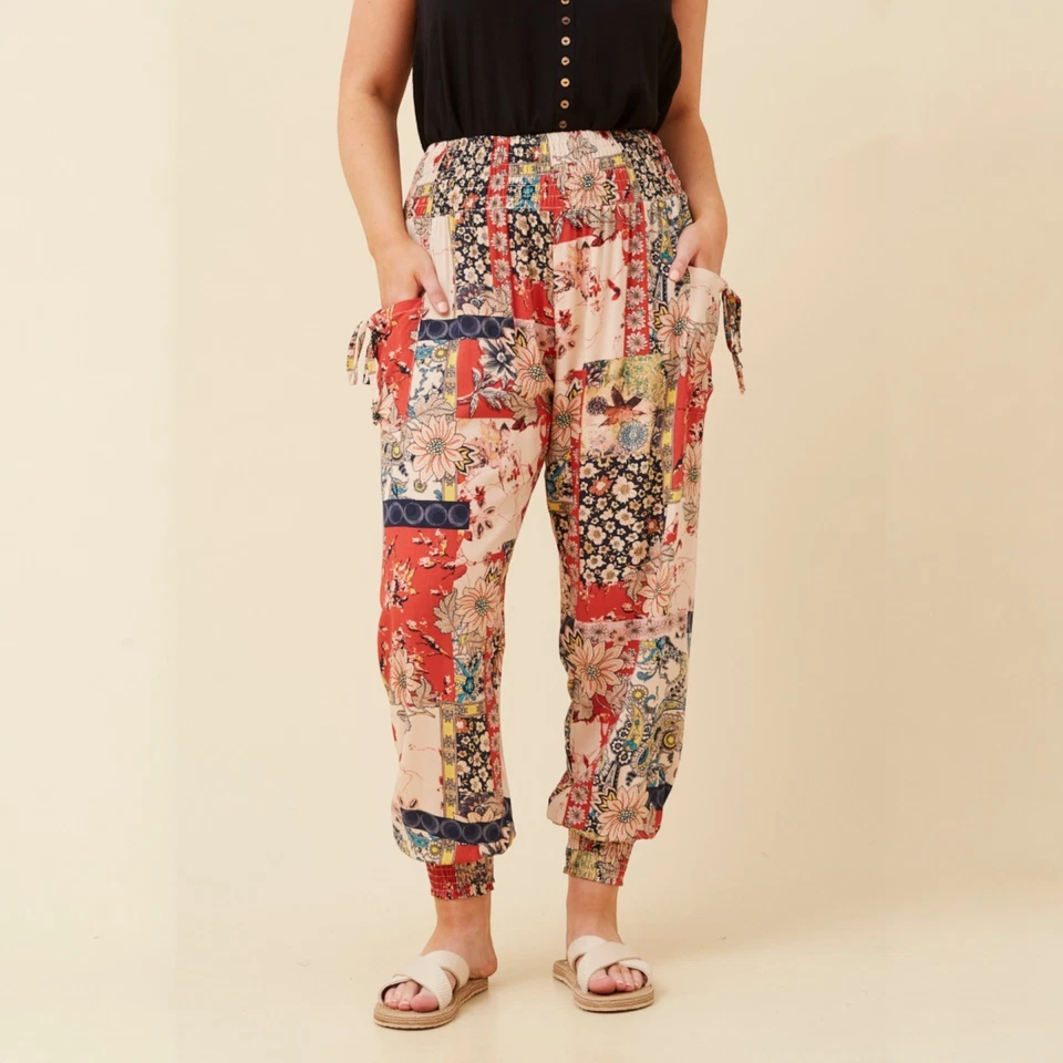 Caroline Morgan Harem Pants Women Casual Baggy Hippie Bohemian Yoga Beach Travel - Bild 2 von 4