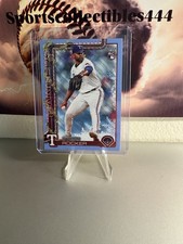 Kumar Rocker 2025 Topps Holiday RC Light Blue Glitter H148 Texas Rangers