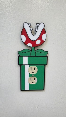 #ad WARP PIPE Piranha plant Mario Bros. outlet GFI Cover and Outlet $21.99