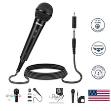 13ft Corded Dynamic Microphone with Mute Function for Karaoke Enthusiasts