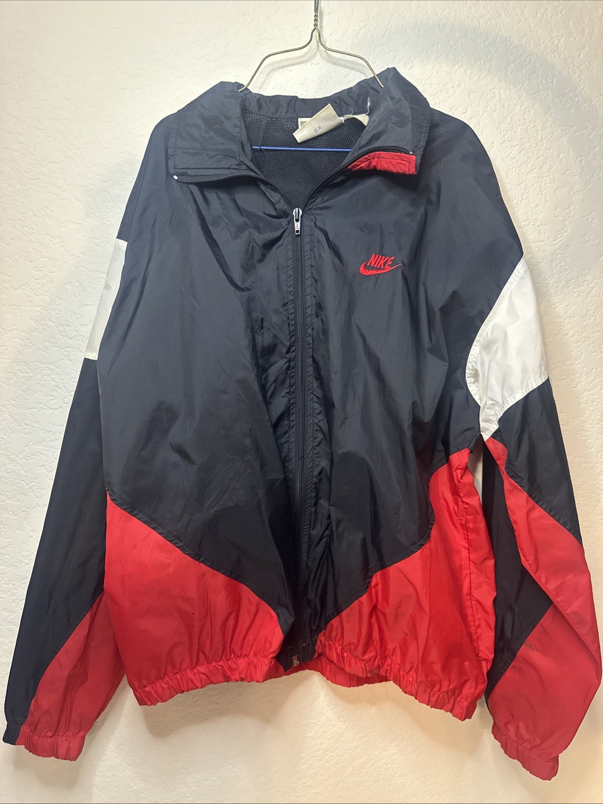 SACAI X NIKE Giacca a vento Nike vintage anni 90 uomo L Big Swoosh nylon colorblock track top