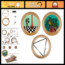 8-Inch Round Bamboo Embroidery Display Frame - 3 Sets for Cross Stitch  DIY Art