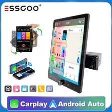 10.4" Single 1 Din 90°Rotatable Touch Screen Stereo Bluetooth Apple Carplay AUX