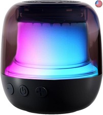 Portable Mini Bluetooth Speaker with RGB Light, Rotating Design, Lanyard for