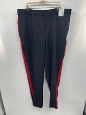 Horace Small Sentry Pants Women's 24R Black Side Red Stripe Straight Classic NWT