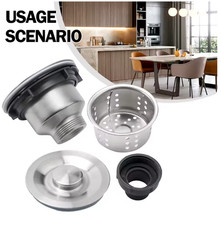 Sink Drain Strainer Kitchen Sink Waste Filter ABS Stainless Steel Easy to Remove