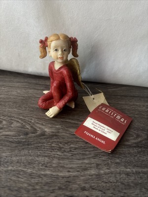 House of Lloyd Sue Lordi Red Pajama Angel Christmas Figurine, Vintage