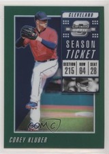 2019 Panini Chronicles Contenders Optic Green Prizm 36/50 Corey Kluber #21 s3g