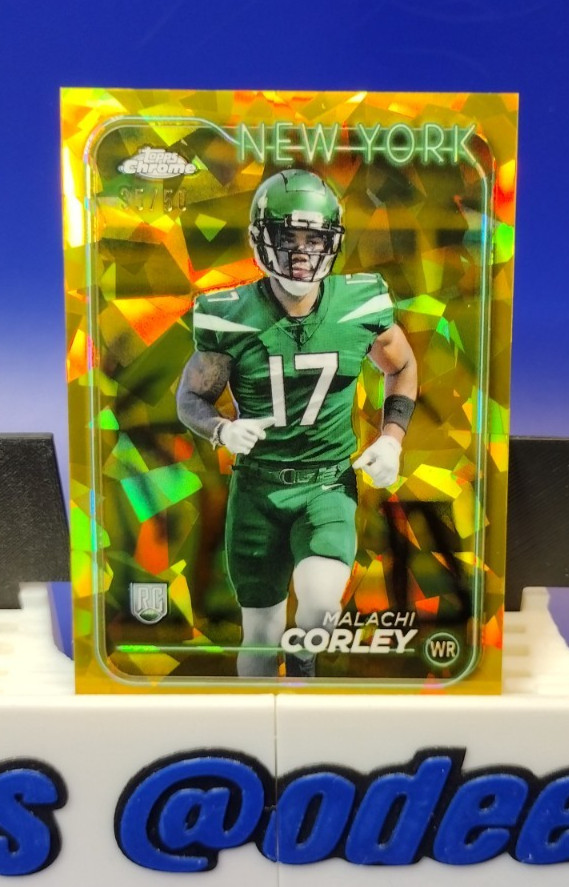 2024 Topps Chrome Sapphire #224 Malachi Corley RC Gold Rookie Refractor /50 Jets