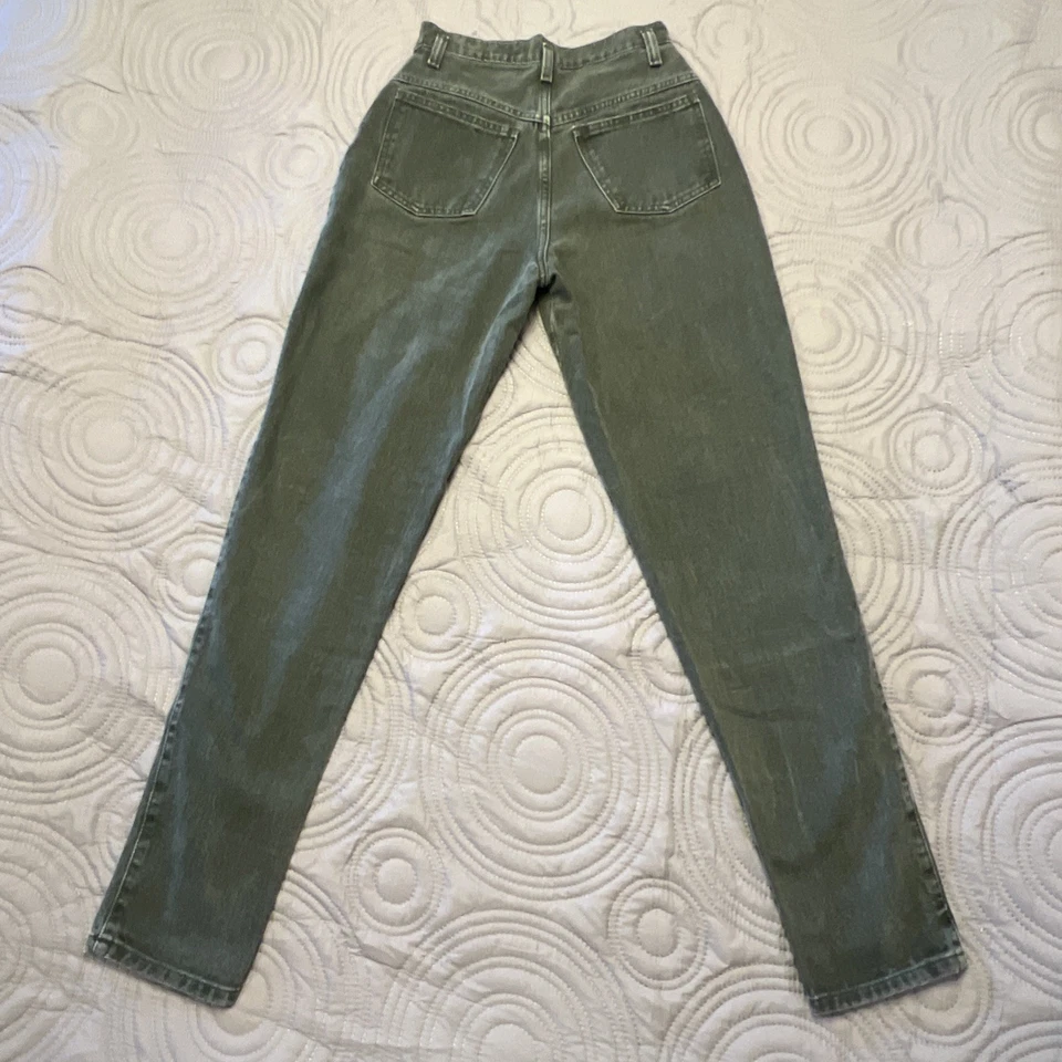 Sasson Jeans Green Size 5/6 High-Waist Straight Made in Mexico Vintage 80s 90s - Image 3 of 4