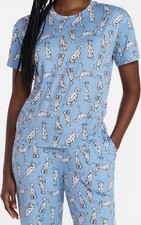 Joyspun 2 pc Top Bottom Pajama Sleep Set Sz Large / L - Blue Dogs - New
