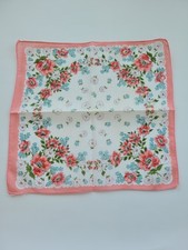 Vintage Ladies Hankie Pink Floral