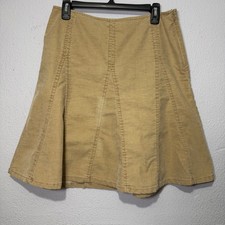 Vintage GAP Y2K Preppy Khaki Corduroy A-Line Skirt 4 Tan 2006 Minimalist Mini