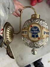 Vintage Pabst Blue Ribbon Beer Rotating Motion  Wall Sconce PBR Non Illuminated