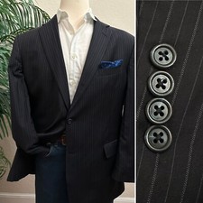 HART SCHAFFNER MARX SIZE 46 BLAZER SPORT COAT MADE IN USA SUIT JACKET DARK NAVY