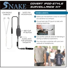 SNAKE Q-Release Ipod-Style Earpiece for Motorola PRO EX GL GP PTX (See List)